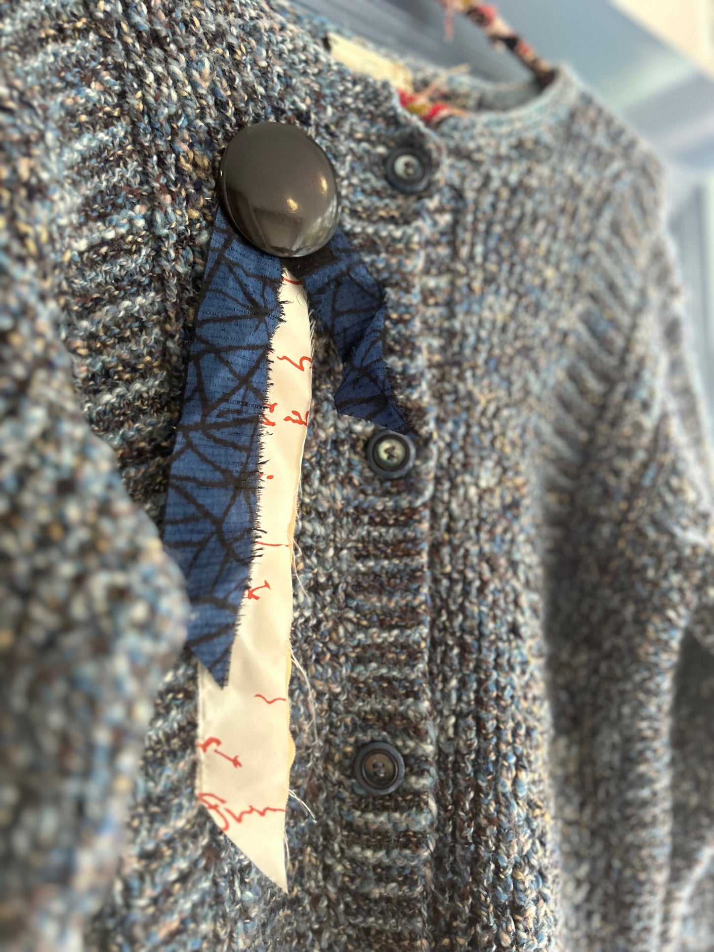 Handknitted Pure Wool Upcycled Cardigan Knitwear