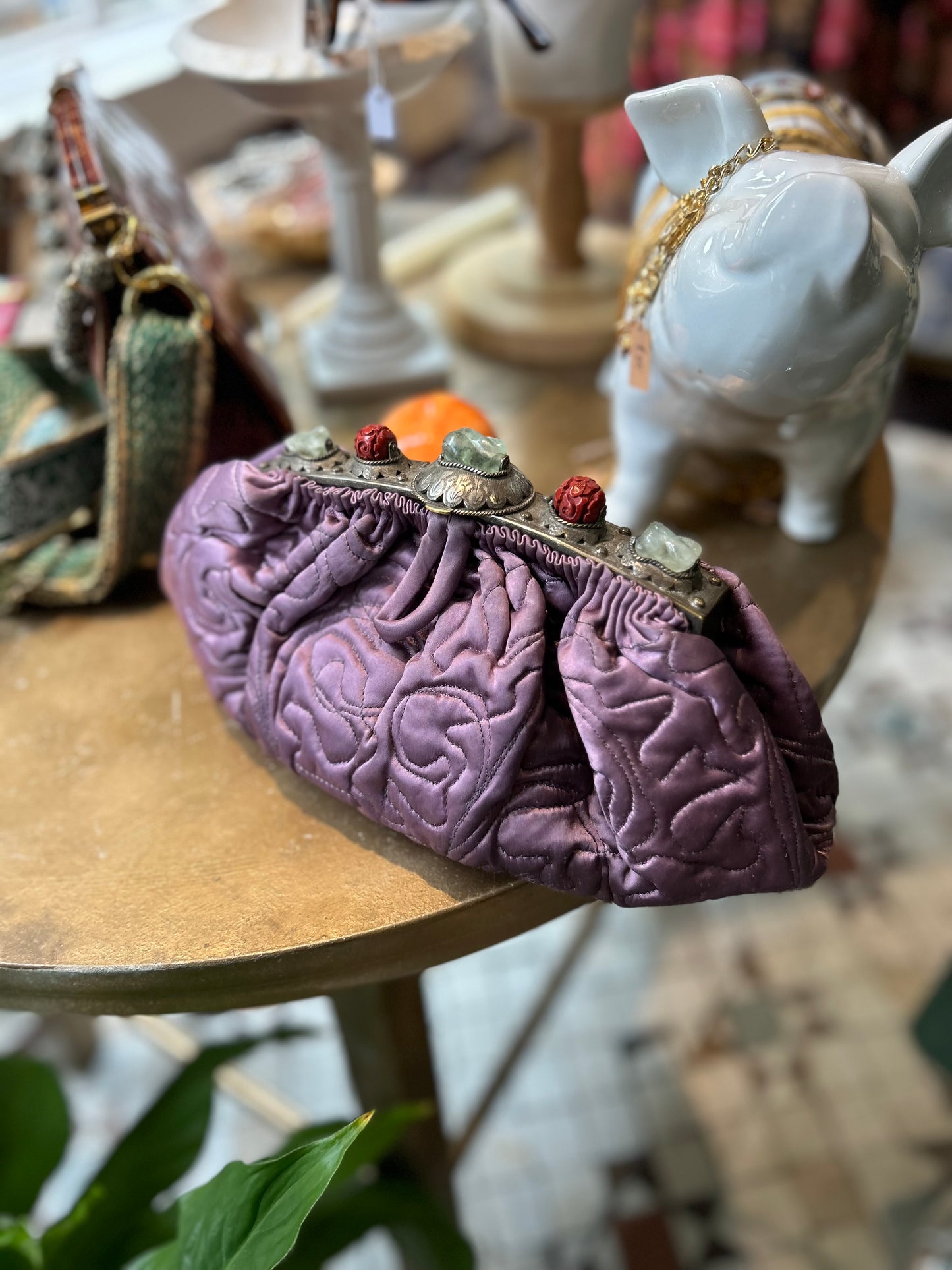 Vintage Silk Brocade Bag, Circa 1890-1920s