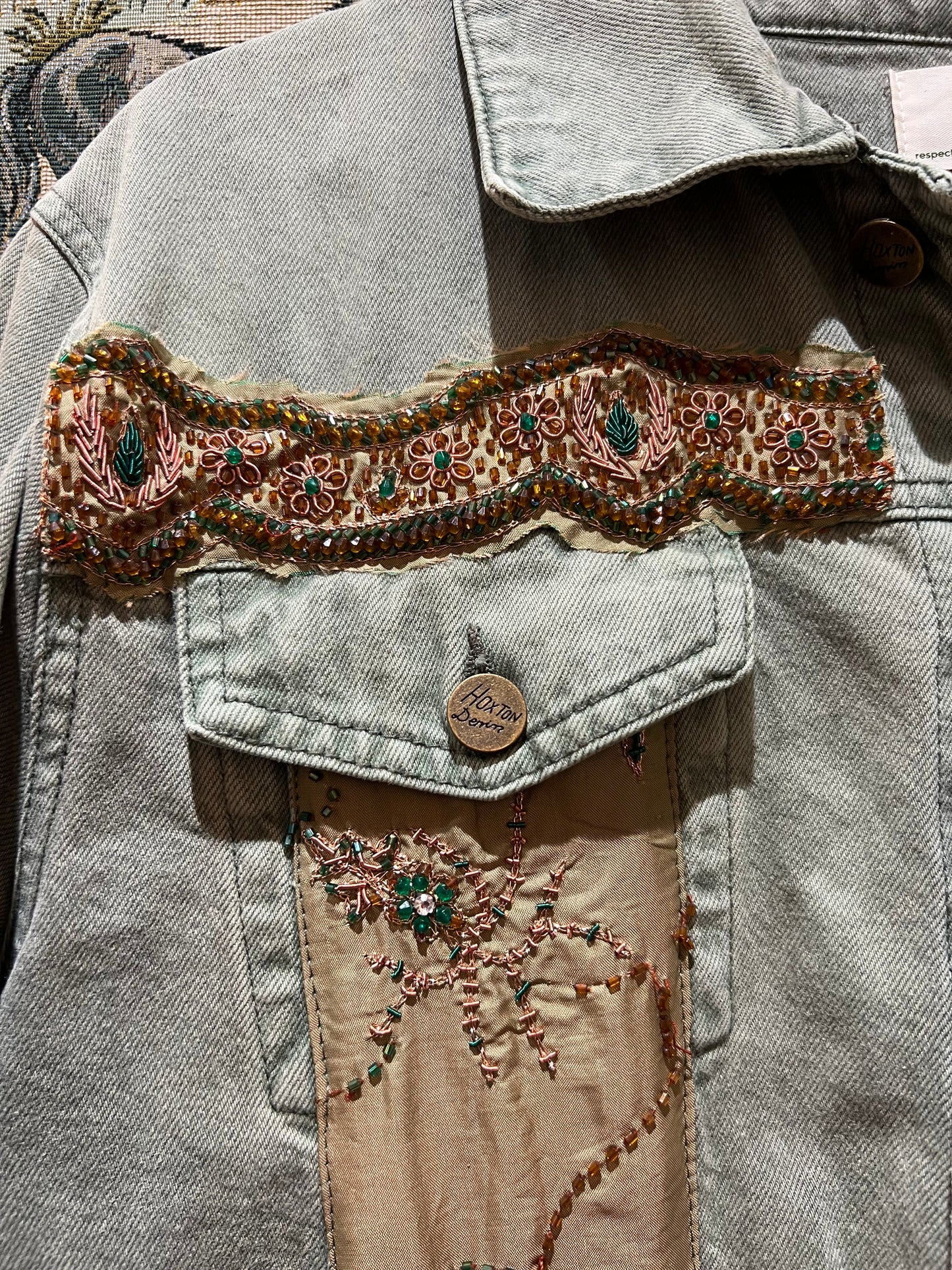 Upcycled Khaki Denim Jacket