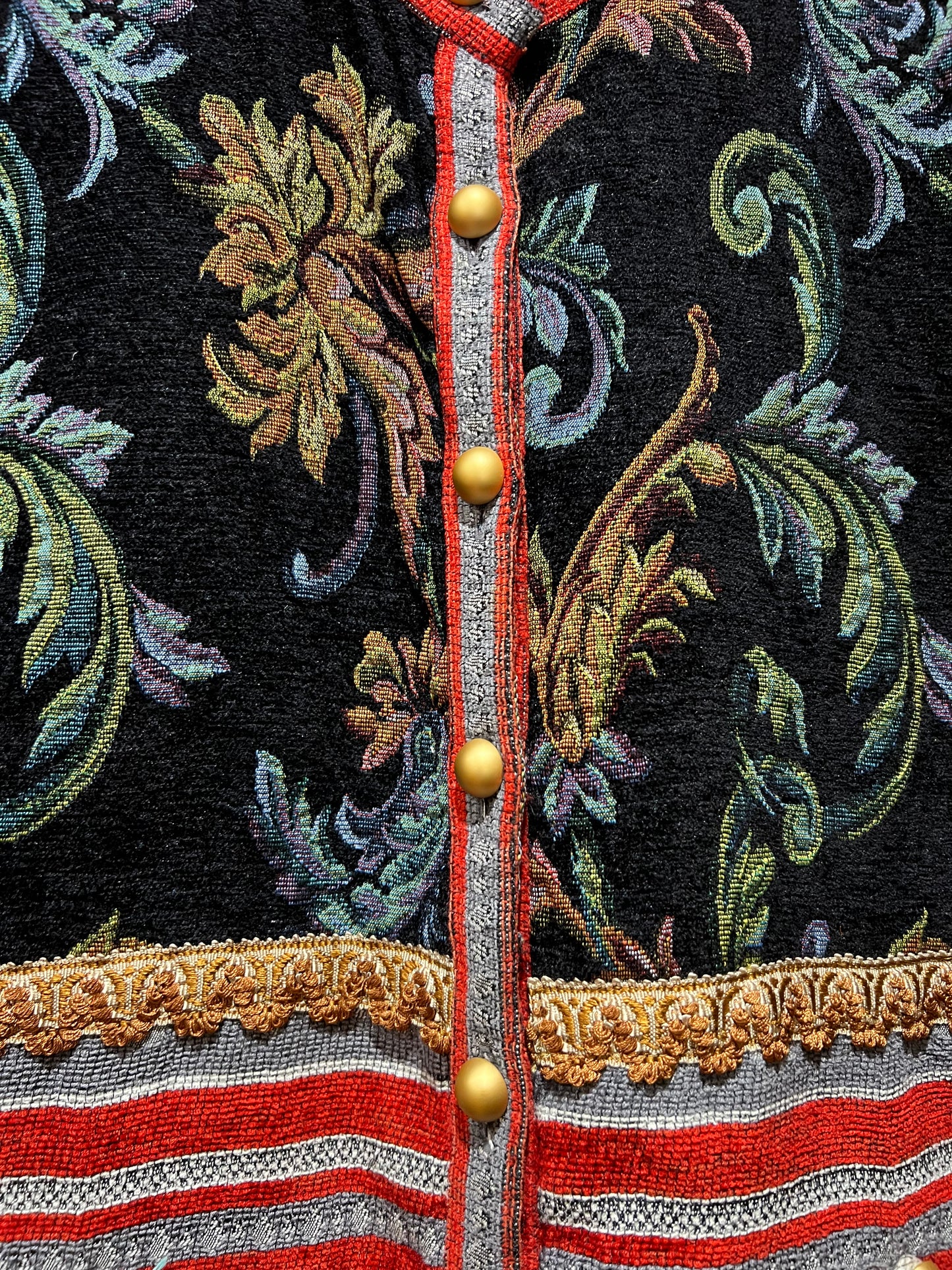 Fabulous Upcycled Tapestry & Embroidered Jacket