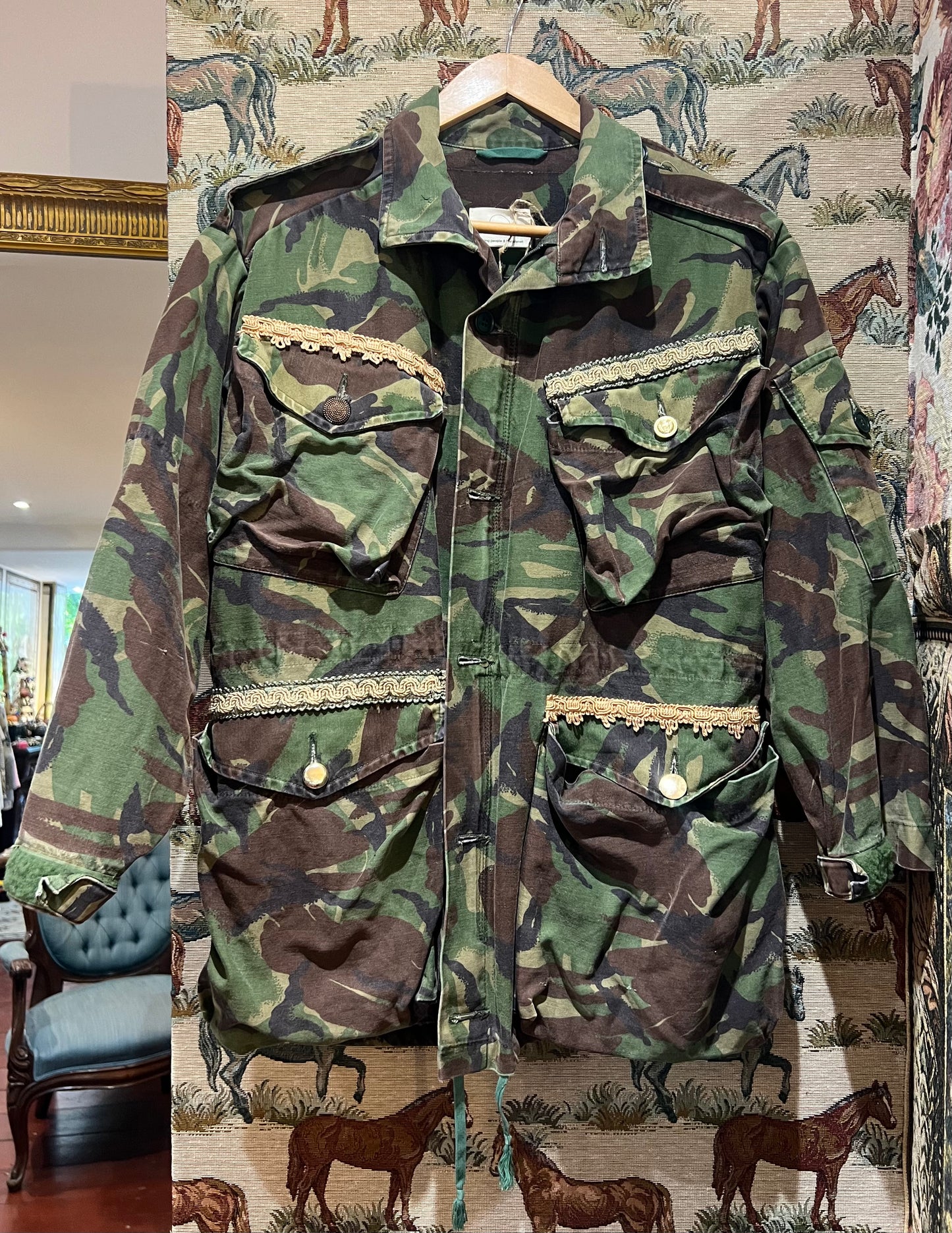 Upcycled genuine camo jacket