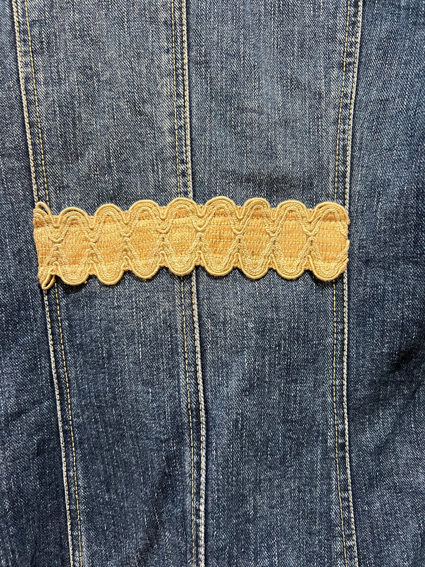 Upcycled Denim Blazer With Vintage Trims