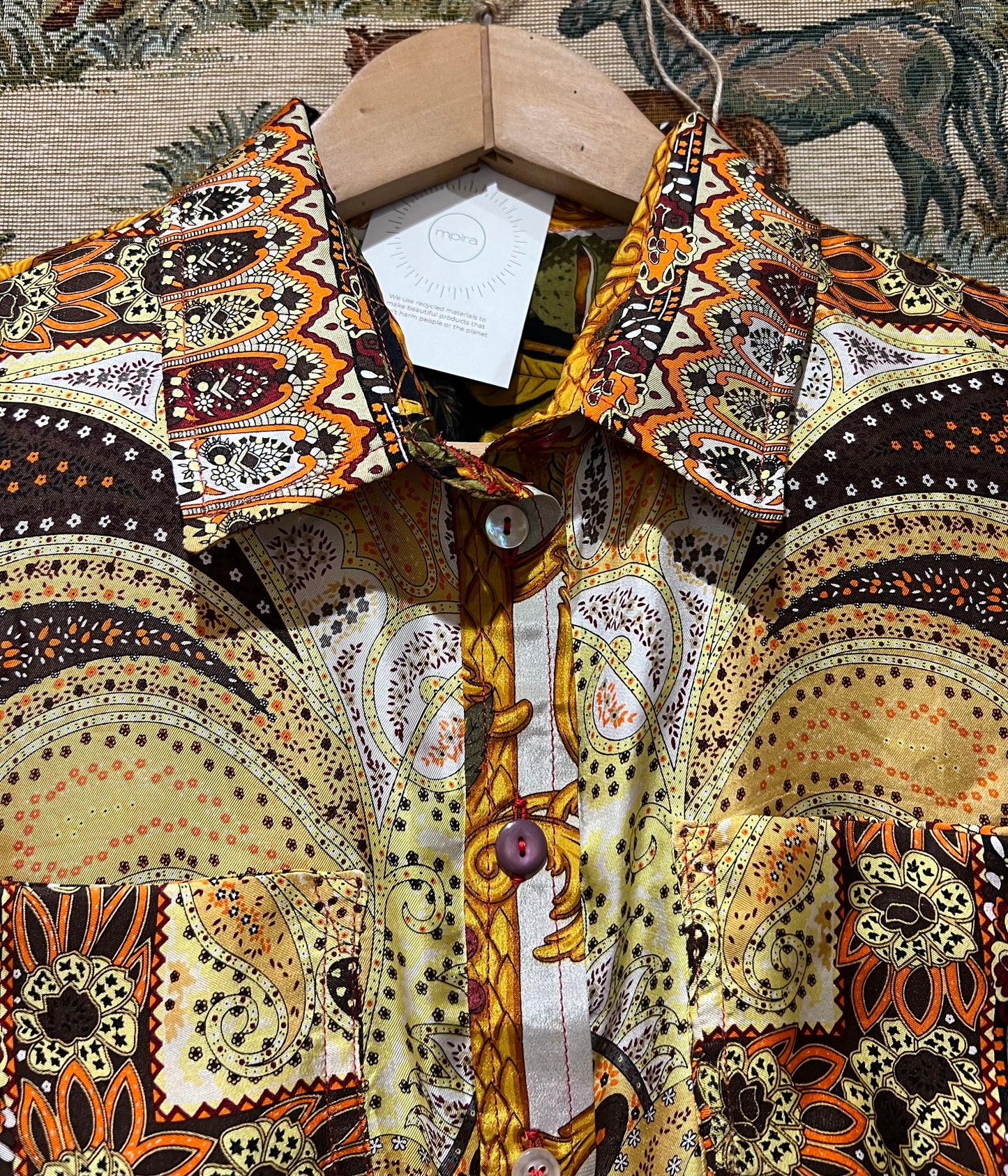 Shirt Made From Upcycled Silk Scarves