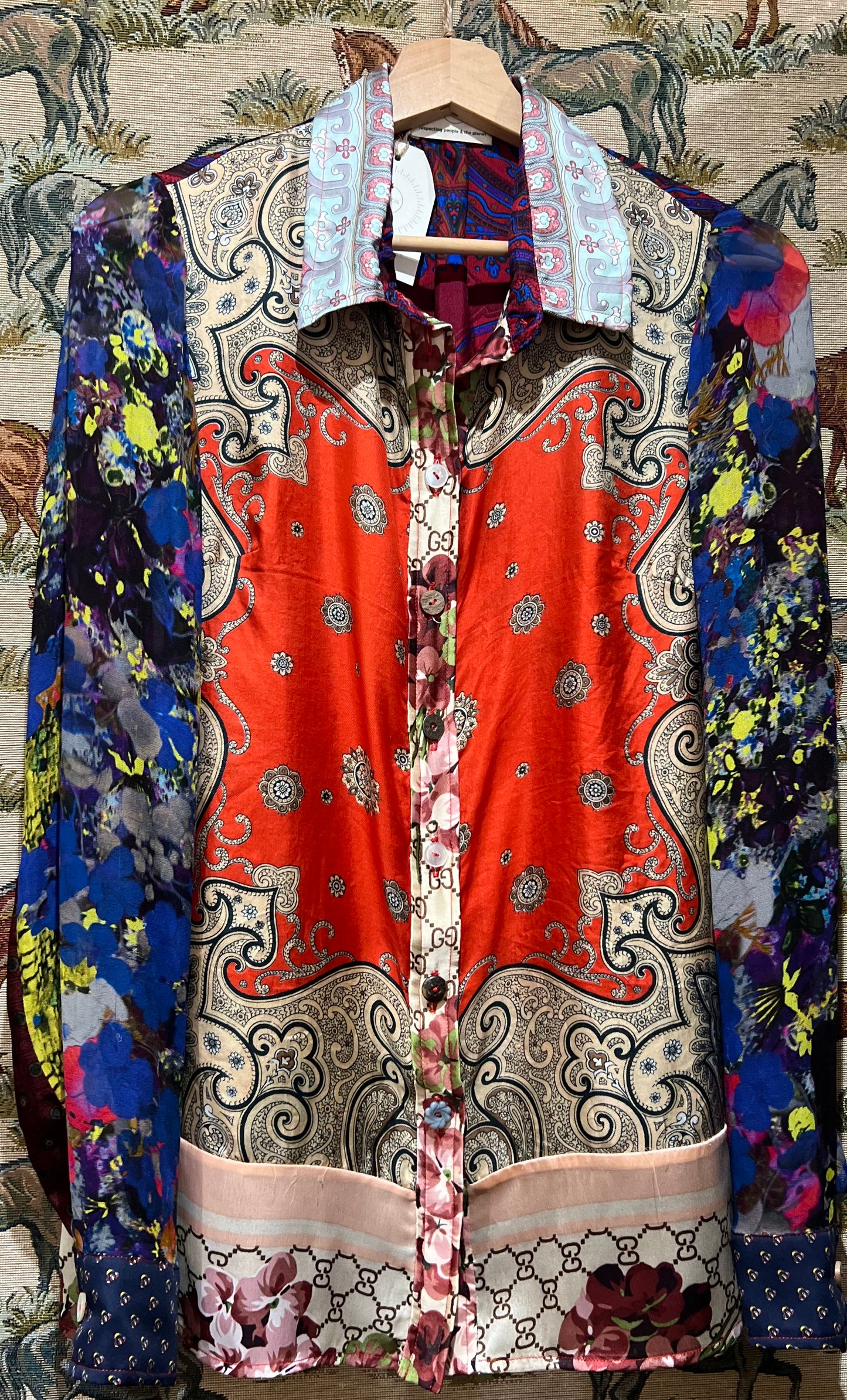 Shirt Made From Upcycled Silk Scarves