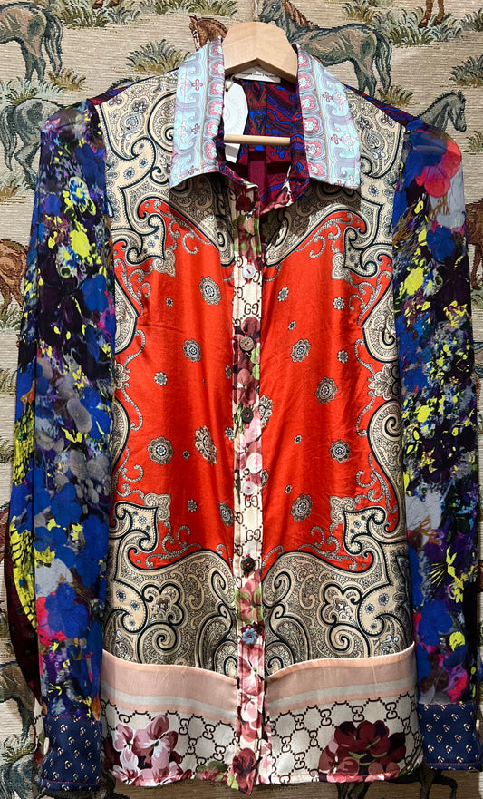 Shirt Made From Upcycled Silk Scarves