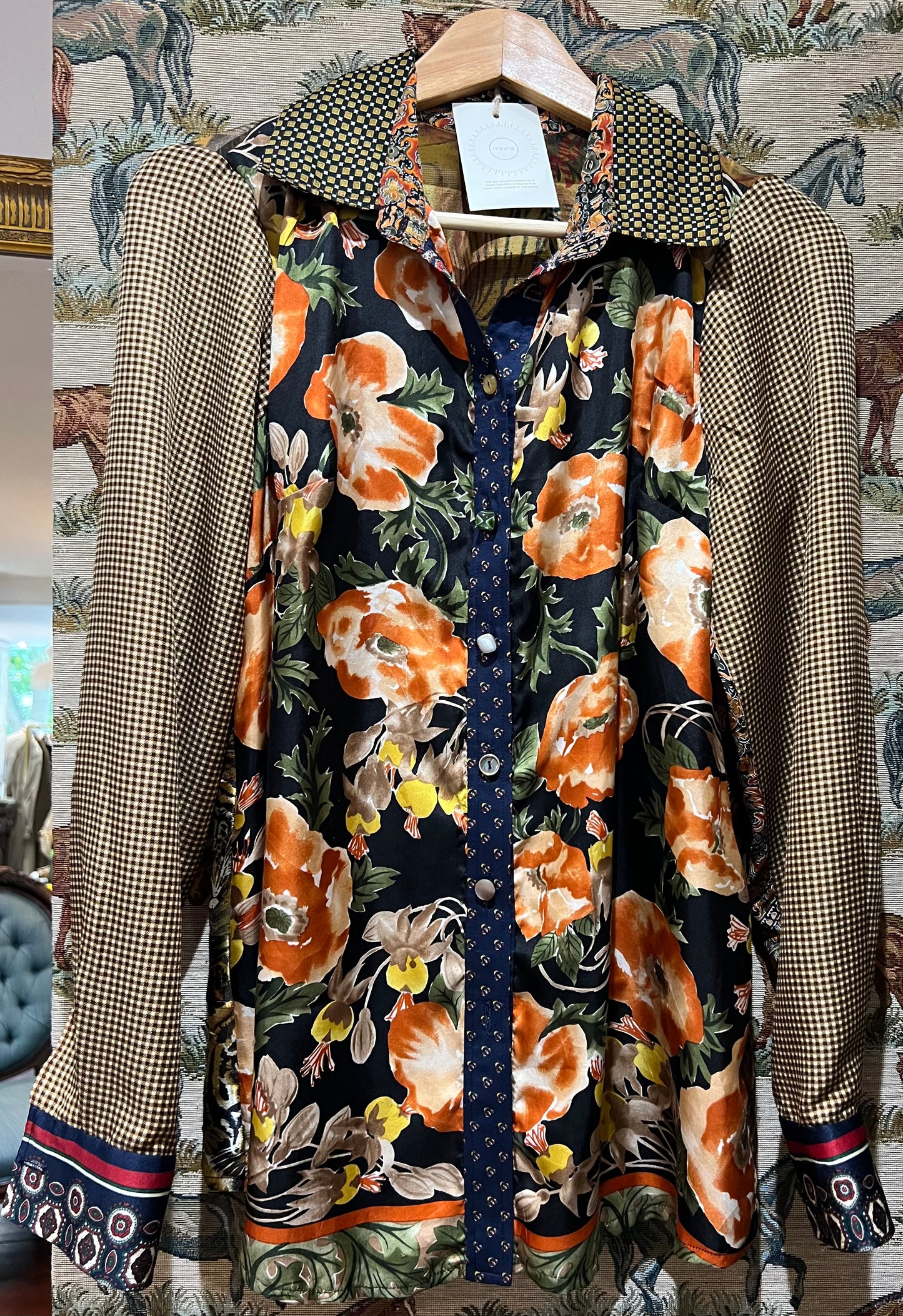 Shirt Made From Upcycled Silk Scarves