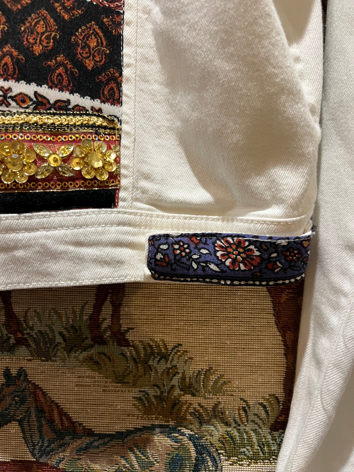 Upcycled White Denim Jacket