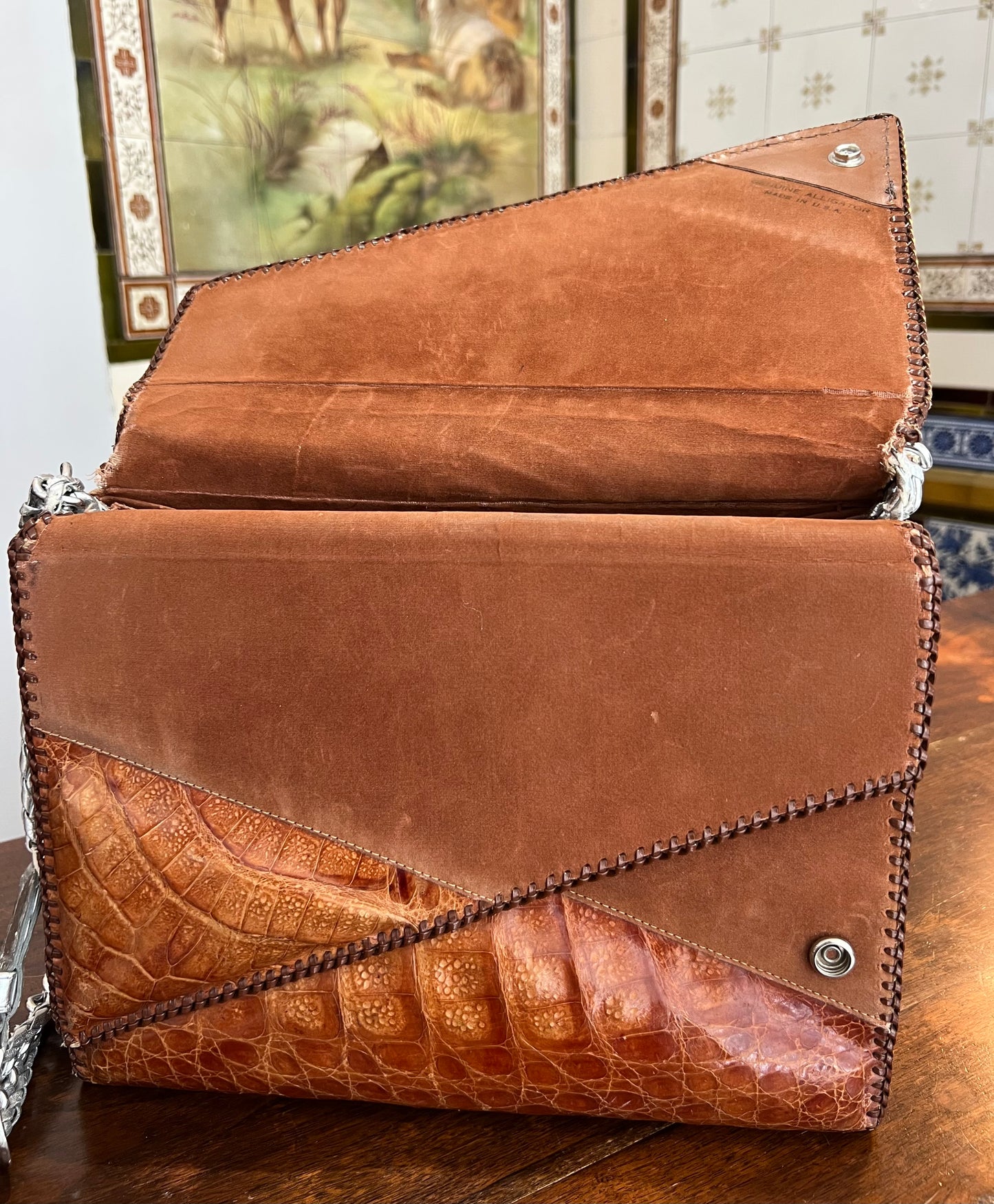 Vintage Unique Upcycled Crocodile Bag