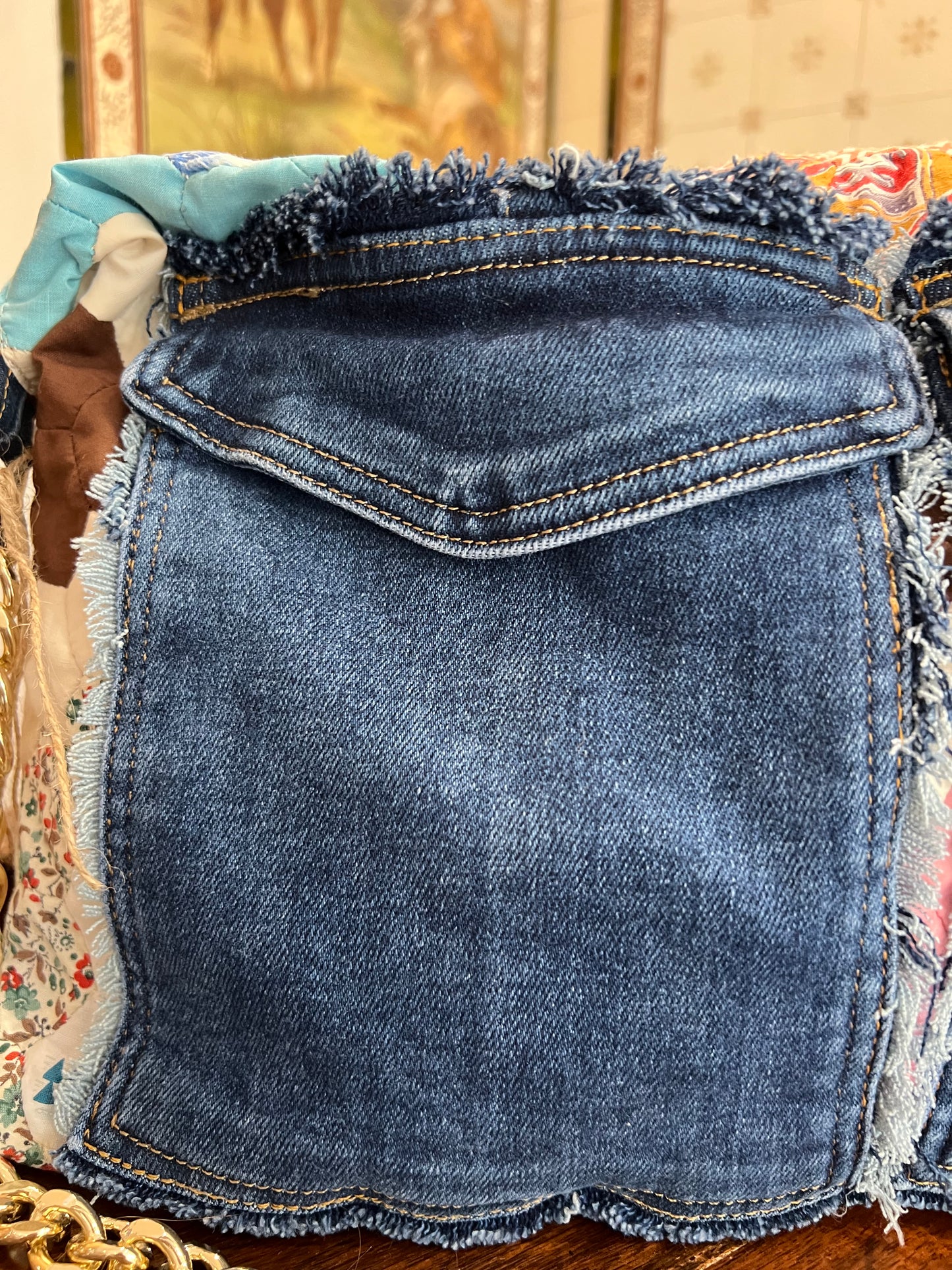 Quilted & Denim Upcycled Bag