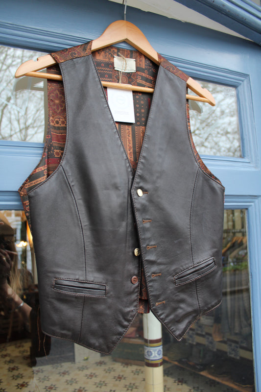 Upcycled Leather Waistcoat