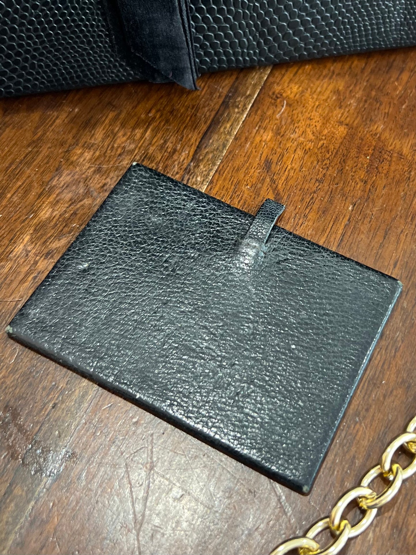 Upcycled Vintage Leather Bag With Mirror & file