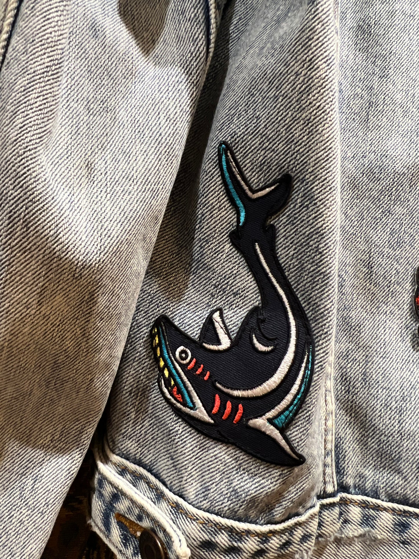 Upcycled Denim Jacket With Badges