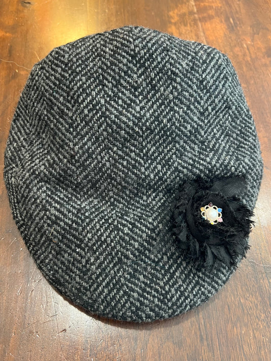 Pure Wool Upcycled Glam Flat Cap