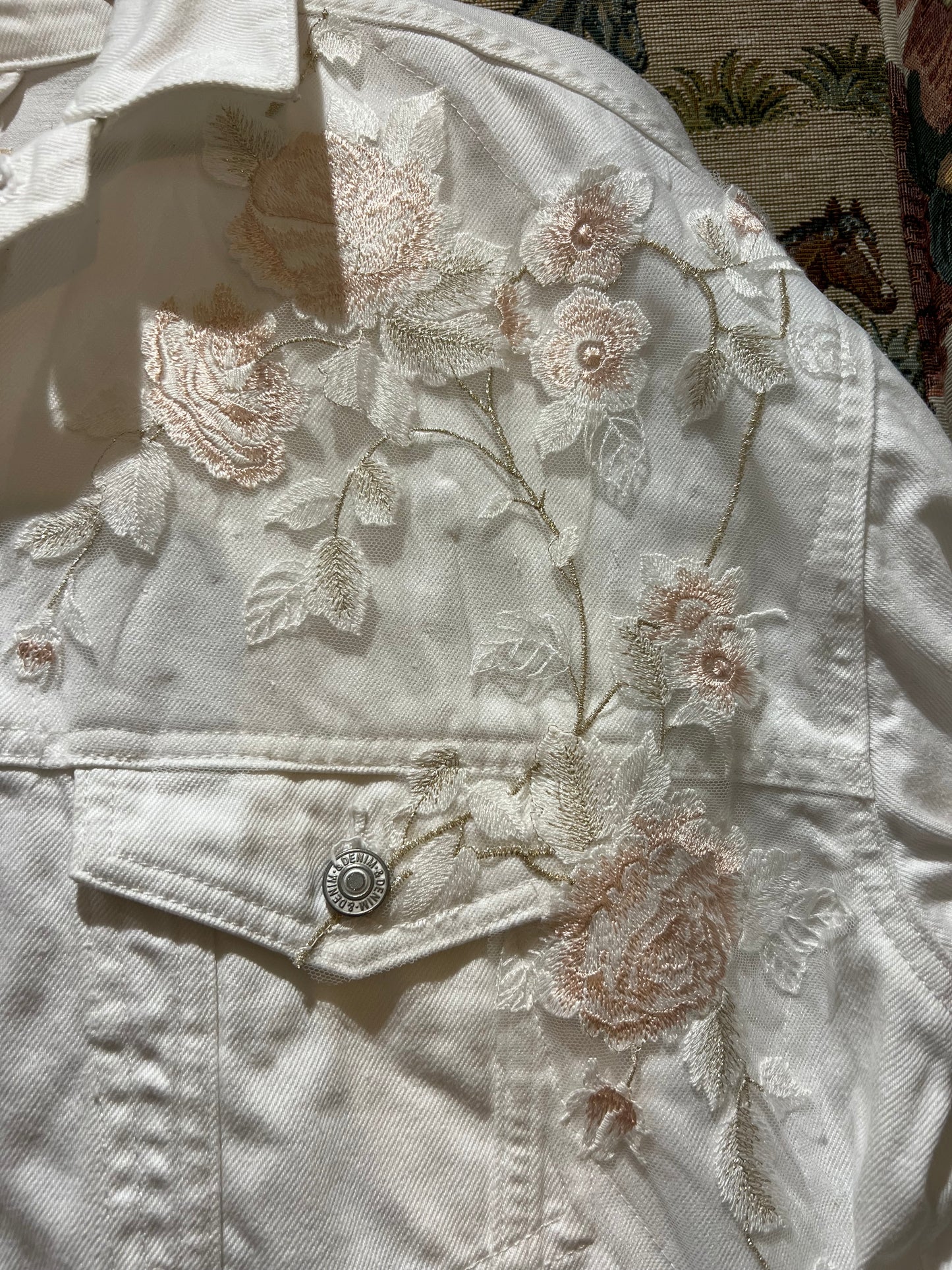 Upcycled White Denim Jacket