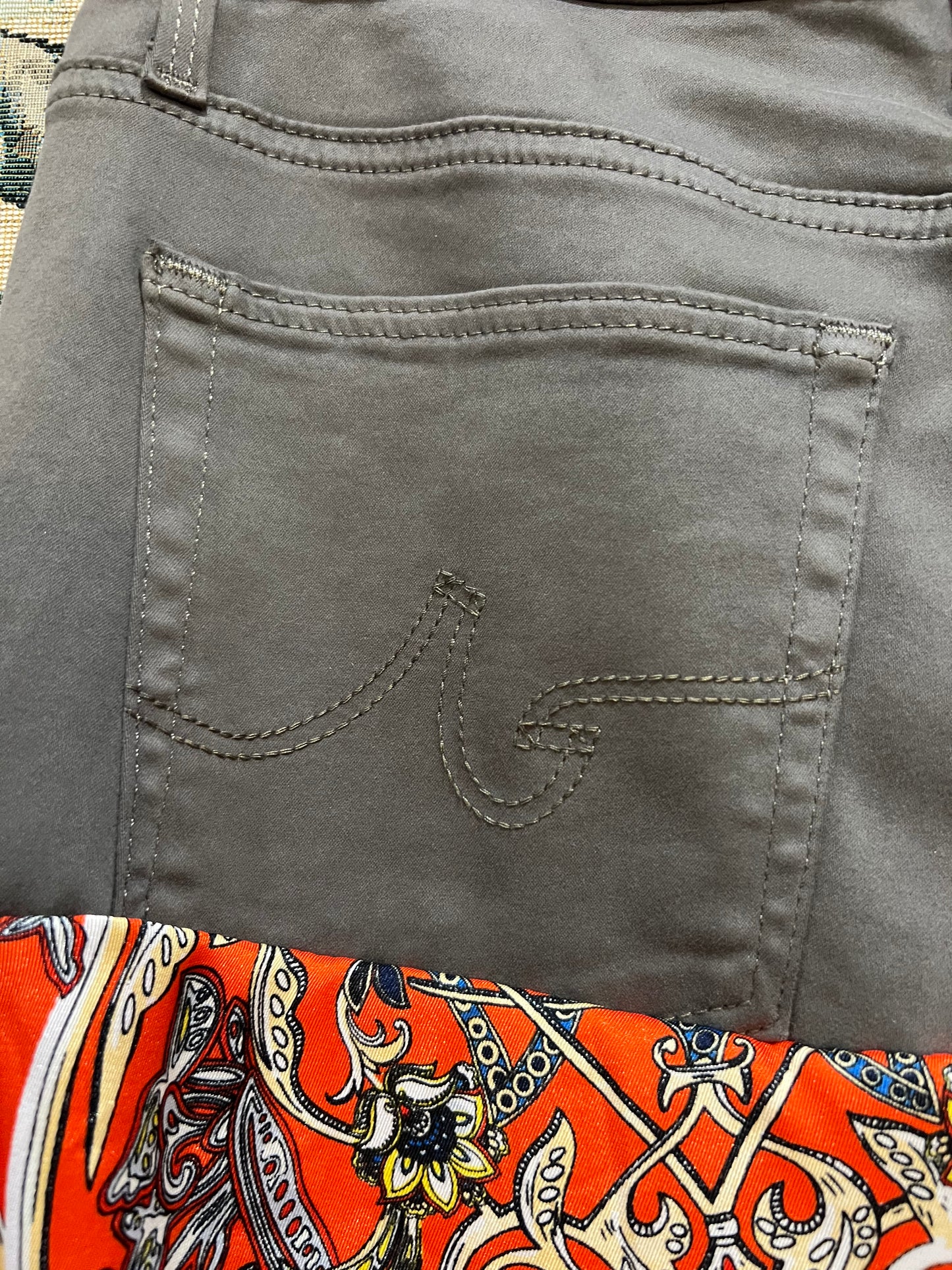 Upcycled AG Jeans and Scarf Skirt