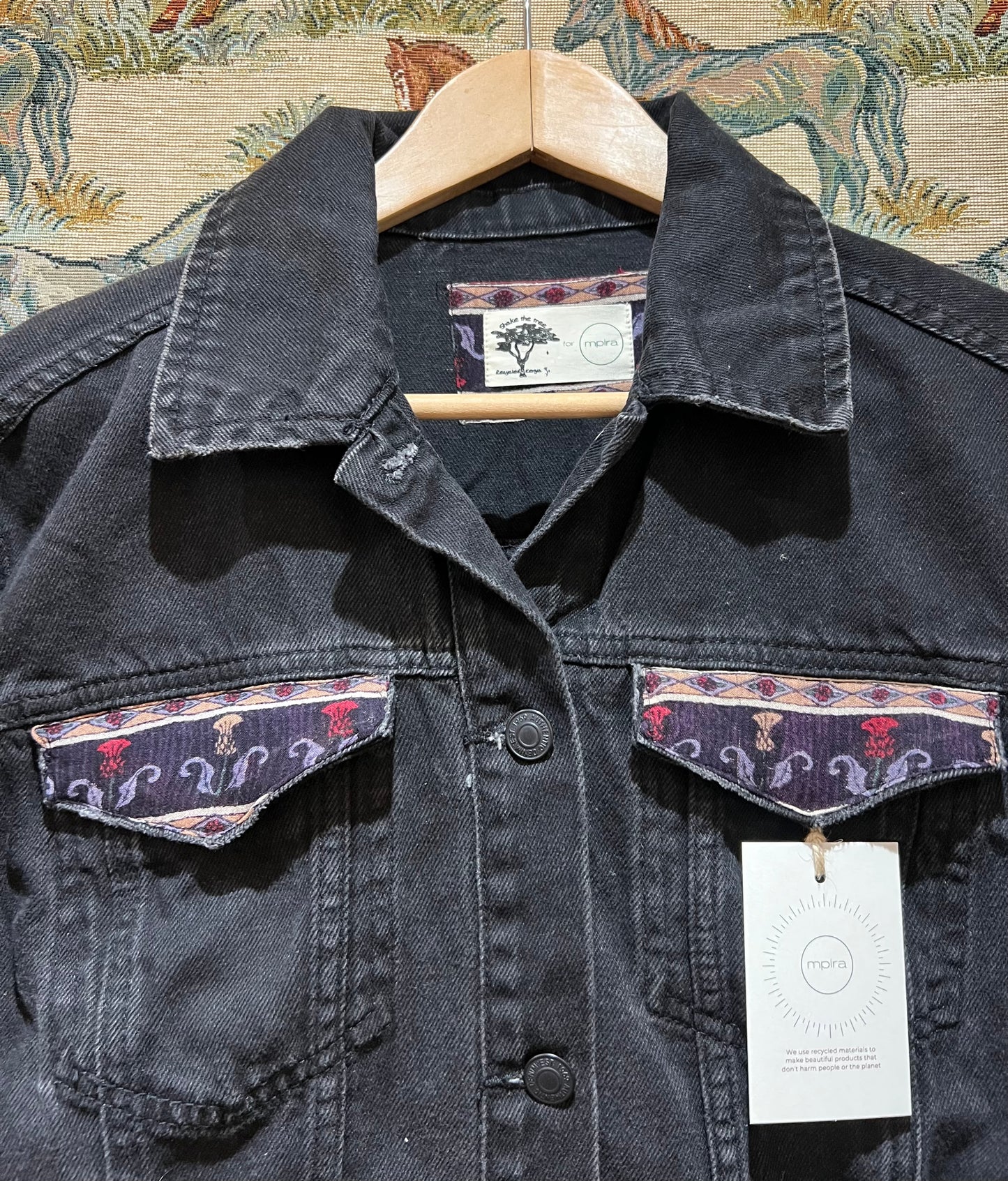 Upcycled Black Denim Jacket