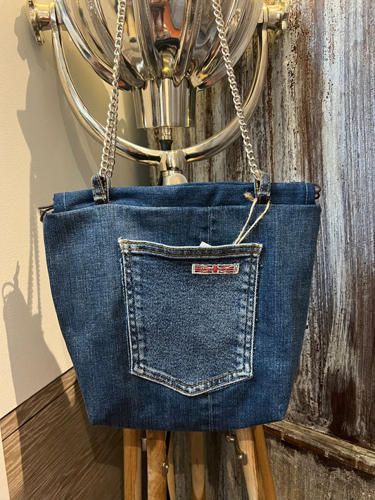 Upcycled Denim Chain Bag