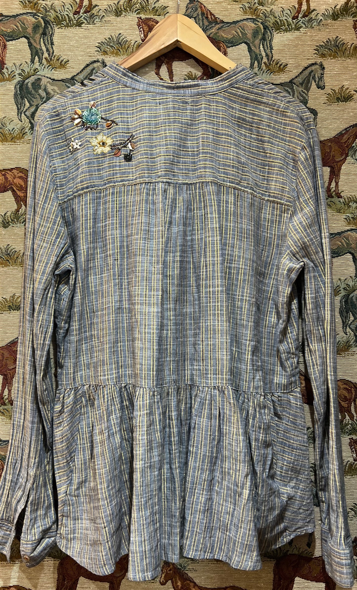 Upcycled Cotton Lure Embroidered Shirt