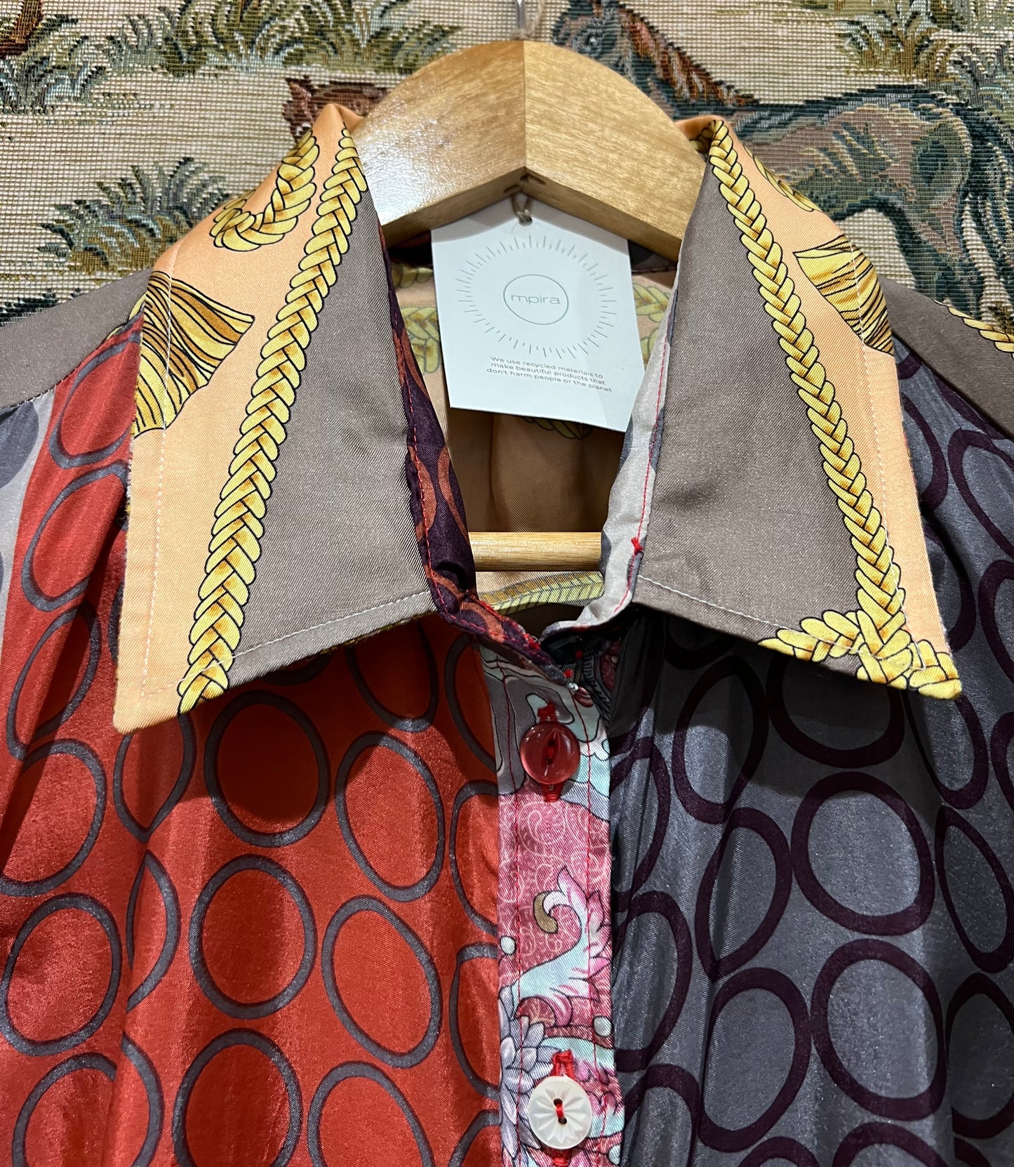 Shirt Made From Upcycled Silk Scarves