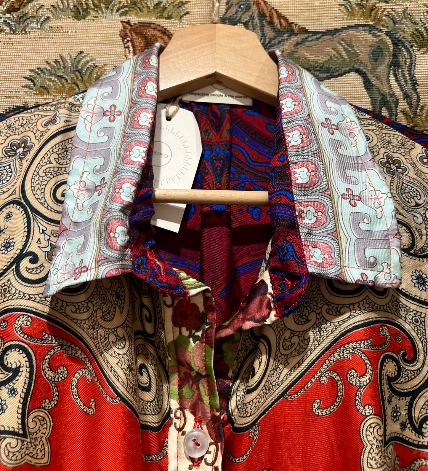 Shirt Made From Upcycled Silk Scarves