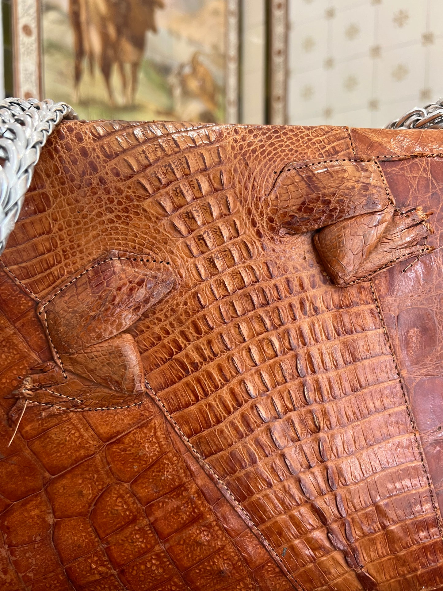 Vintage Unique Upcycled Crocodile Bag