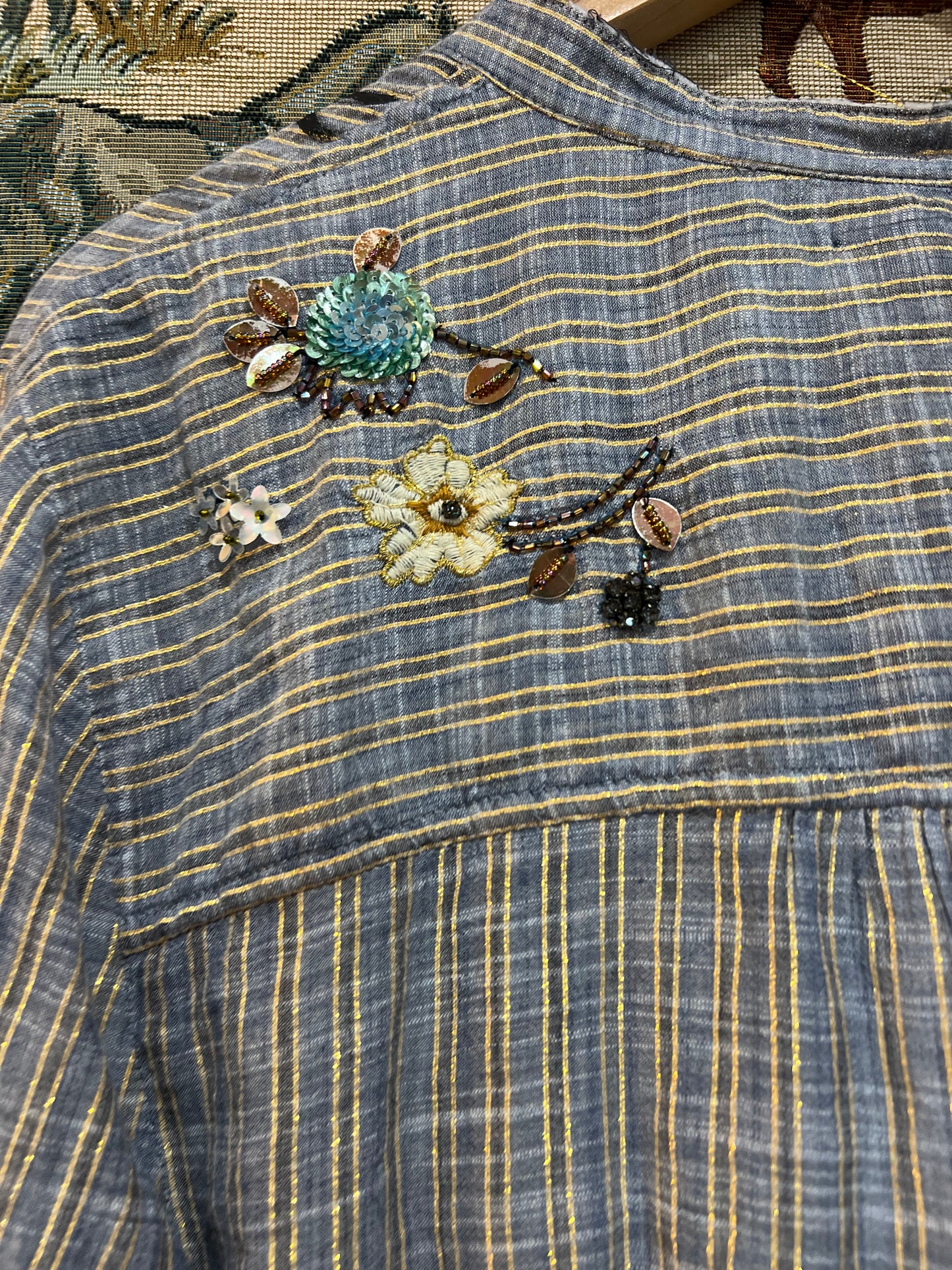 Upcycled Cotton Lure Embroidered Shirt