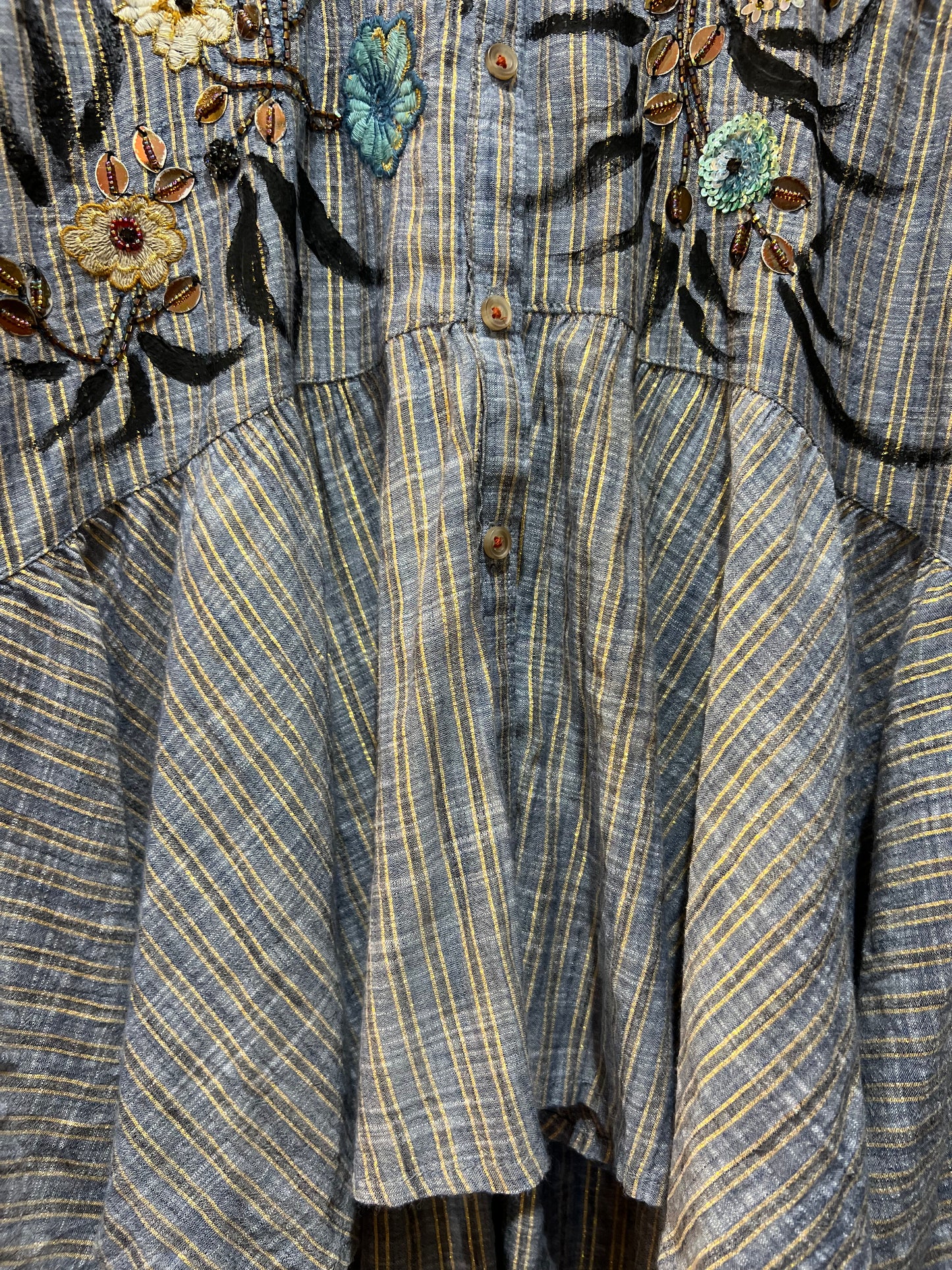 Upcycled Cotton Lure Embroidered Shirt