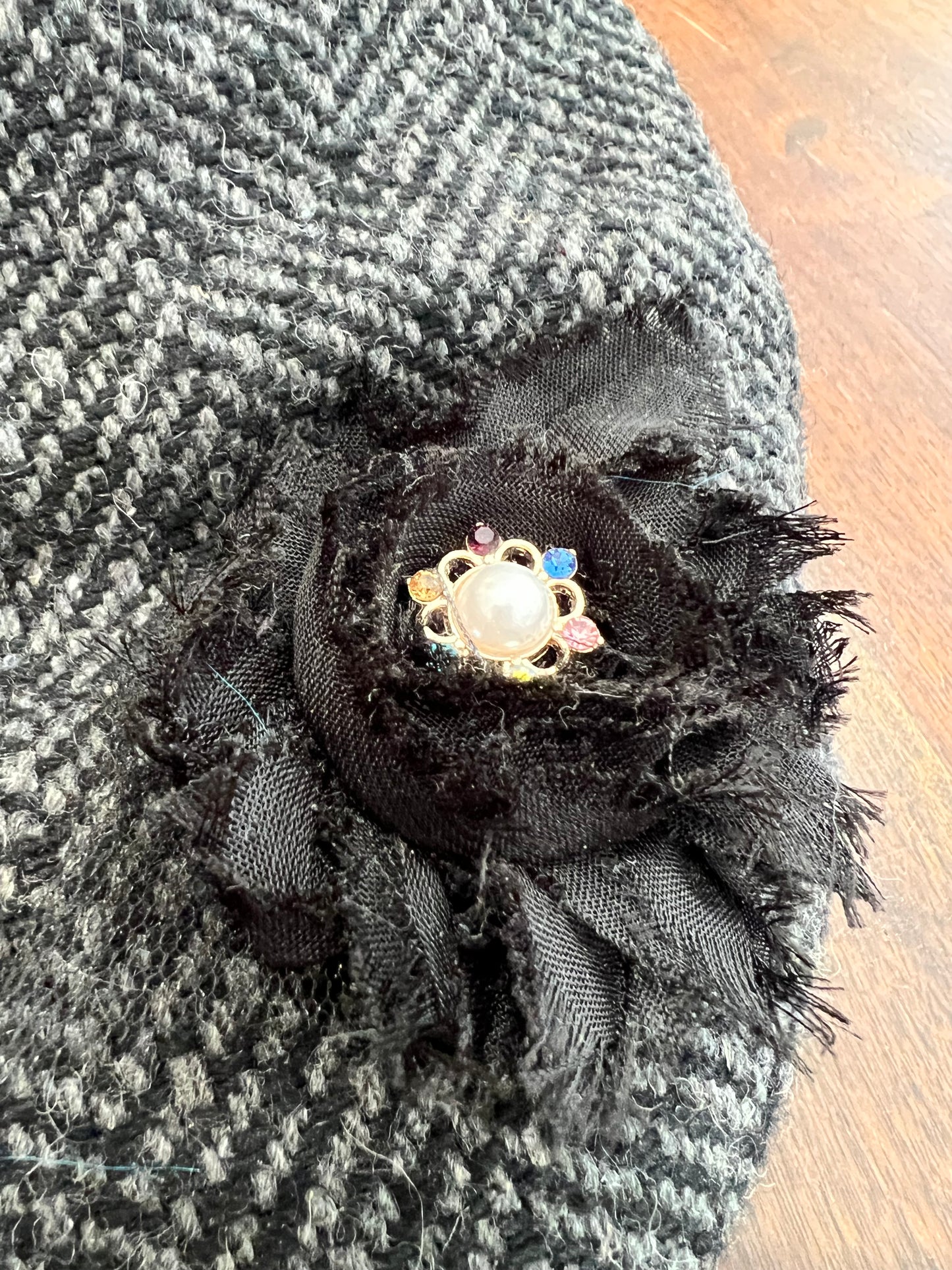 Pure Wool Upcycled Glam Flat Cap