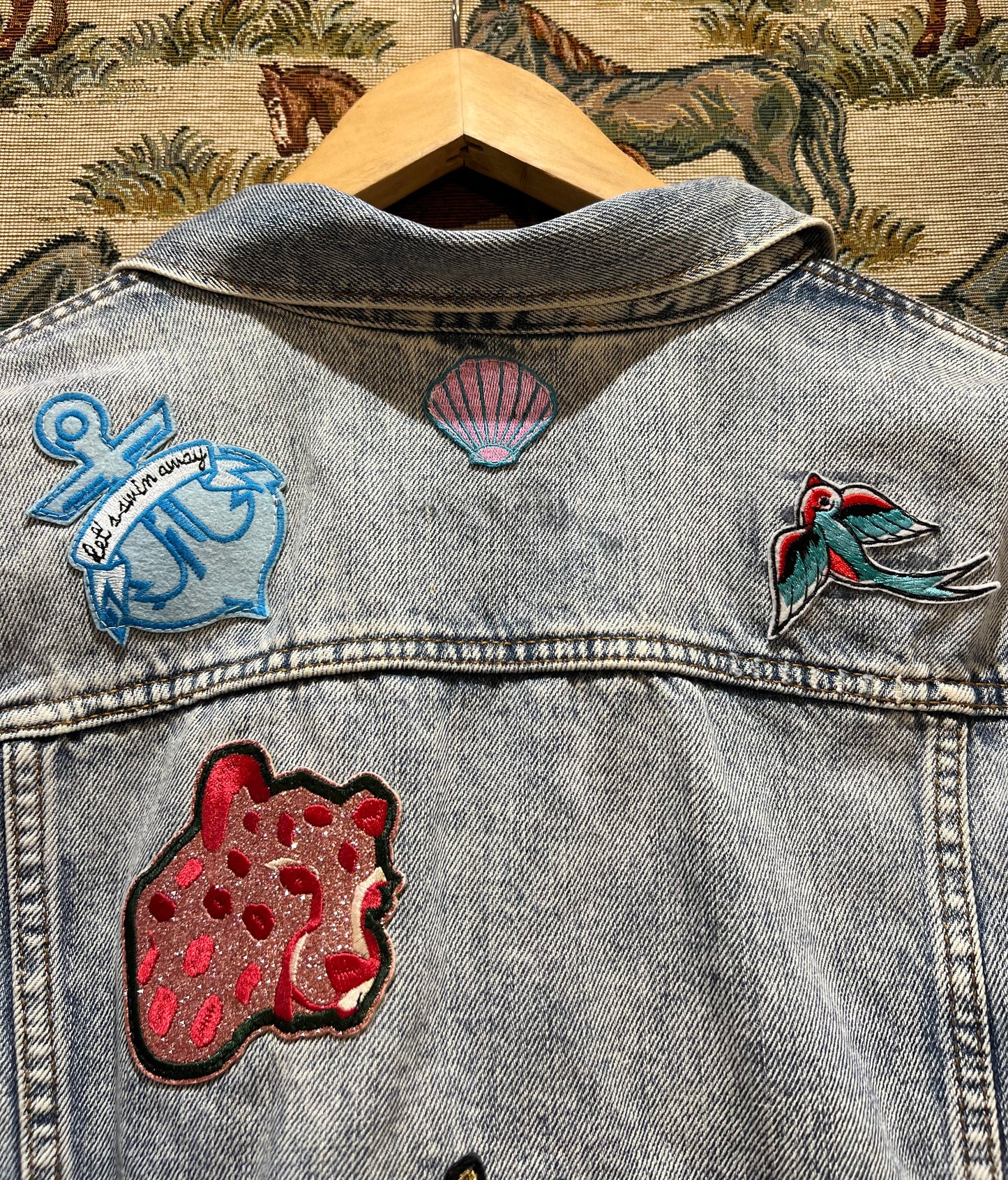 Upcycled Denim Jacket With Badges