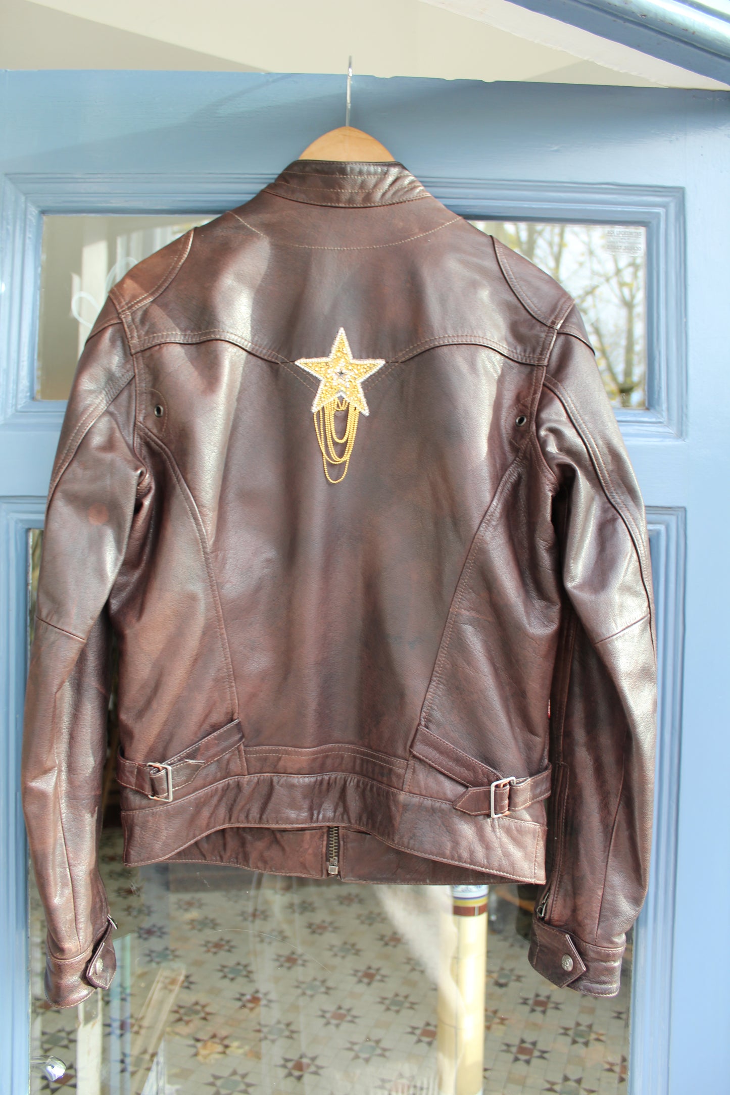 100% Leather vintage Upcycled  Levi Casual Jacket