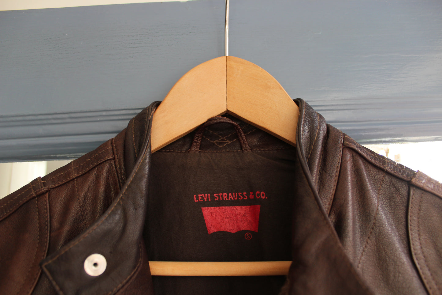 100% Leather vintage Upcycled  Levi Casual Jacket