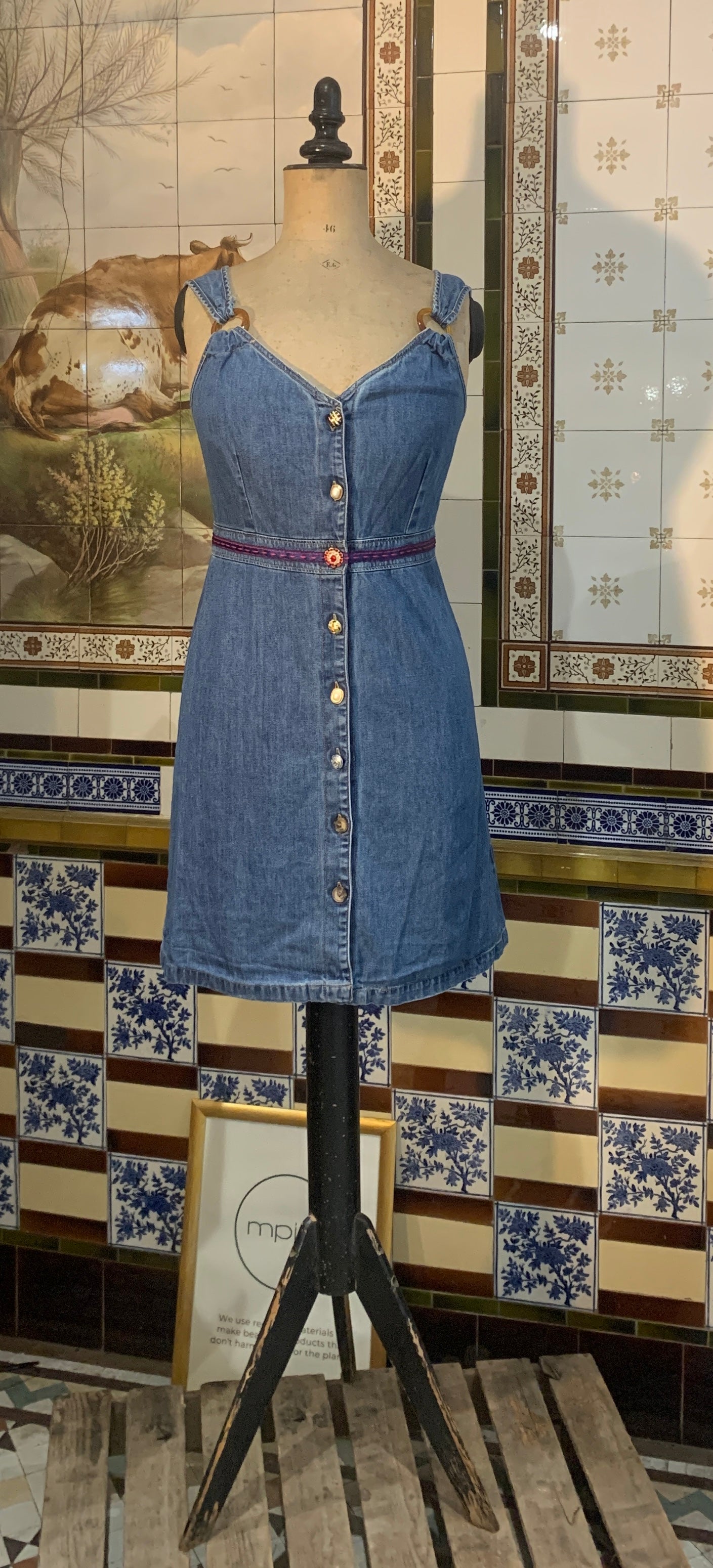 SOLD Upcycled Denim Dress