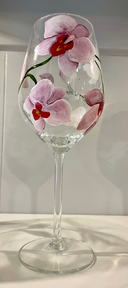 A Hand Painted Wine Glass from mpira.